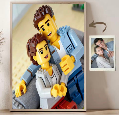 Retrato personalizado estilo LEGO.