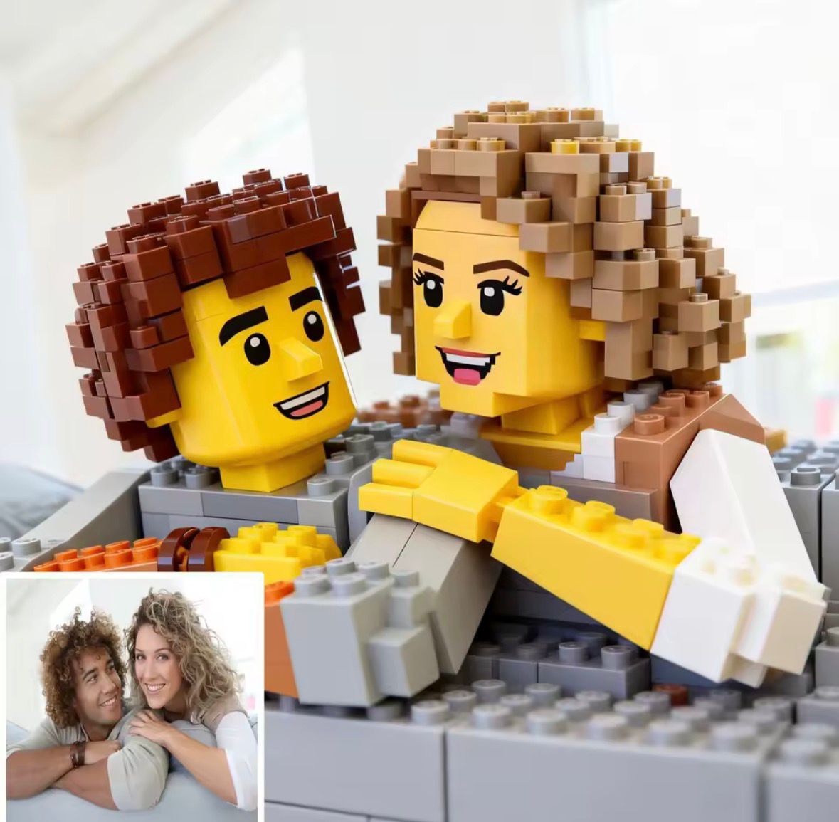 Retrato personalizado estilo LEGO.
